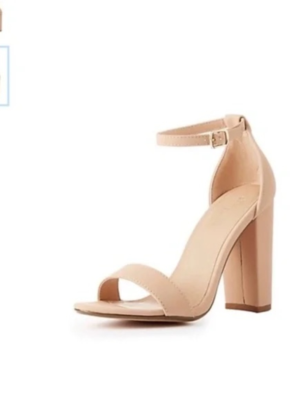 Charlotte Russe Nude Block Heel Ankle-Strap Sandal